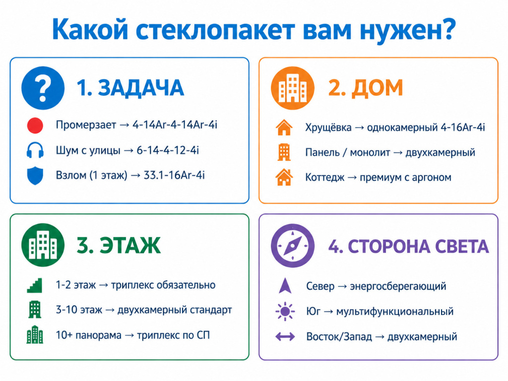 Тест «Какой стеклопакет выбрать» — 4 вопроса за 60 секунд